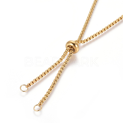 Ion Plating(IP) Adjustable 304 Stainless Steel Slider Necklaces MAK-L026-05A-G-1