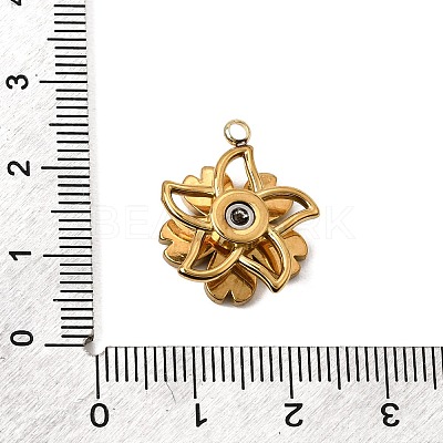 304 Stainless Steel & Glass Fidget Spinner Pendnats GL-CBA17B7-01G-A-1