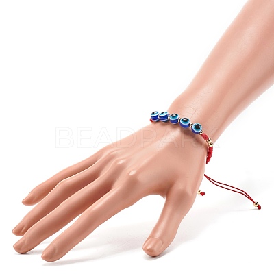 Braided Evil Eye Resin Beads Bracelets BJEW-JB07011-01-1