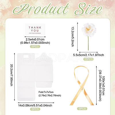 Clear PVC Candy Gift Packaging Boxes with Ribbon & Artificial Flower CON-TAC0001-20D-1