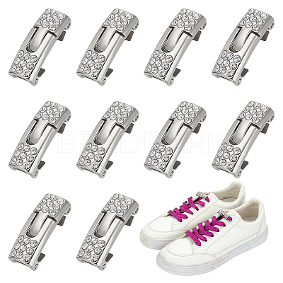 6 Pairs Zinc Alloy Rhinestone Snap Lock Clasps FIND-FG0005-21P-1