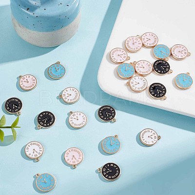 40Pcs 4 Colors Alloy Enamel Pendants ENAM-SC0002-96-1