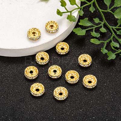 Iron Grade A Crystal Rhinestone Spacer Beads RB-A010-10MM-G-1