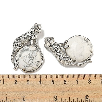 Natural Howlite Half Round Pendants G-F766-06AS-09-1