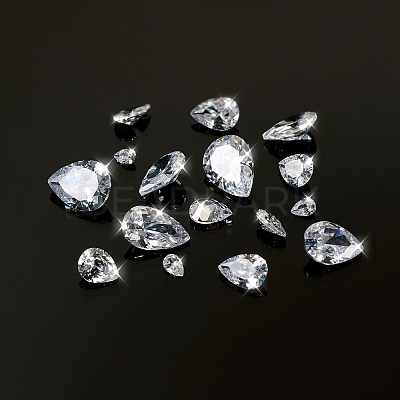 315Pcs 8 Style Teardrop-Shaped Cubic Zirconia Cabochons ZIRC-YS0001-02-1