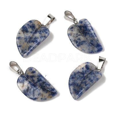 Natural Blue Spot Jasper Pendants G-B127-01P-01-1