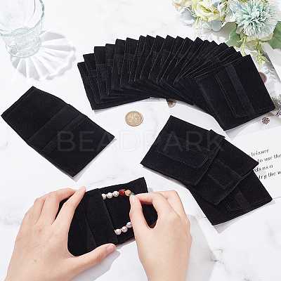 Velvet Jewelry Flap Pouches ABAG-WH0038-43F-1