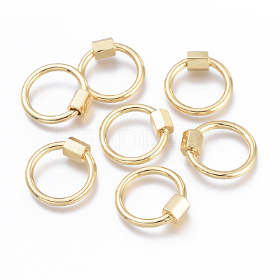 Brass Screw Carabiner Lock Charms X-KK-I673-09G-1