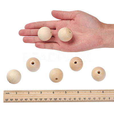 Unfinished Wood Beads X-WOOD-S651-30mm-LF-1