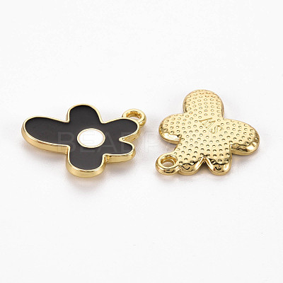Rack Plating Light Gold Alloy Enamel Pendants ENAM-Q444-013D-RS-1