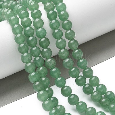 Natural Green Aventurine Round Beads Strands G-S150-8mm-1-1