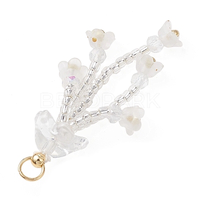 Glass Seed Beaded Pendants PALLOY-MZ01230-02-1
