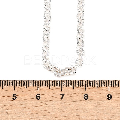 4MM Brass Textured Rolo Chain Necklaces for Men Women NJEW-L012-05S-1