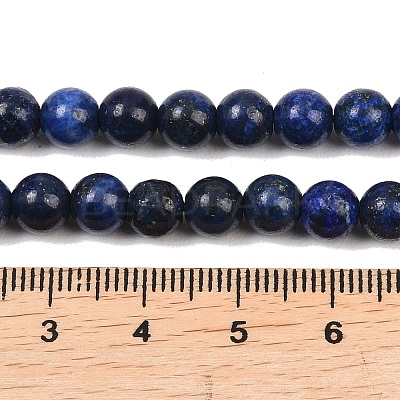 Dyed Natural Grade AA Lapis Lazuli Round Bead Strands X-G-M290-6mm-AA-1