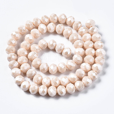 Electroplate Glass Beads Strands EGLA-A034-P8mm-A17-1