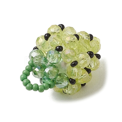 Glass Seed Beaded Pendants PALLOY-GD00003-03-1