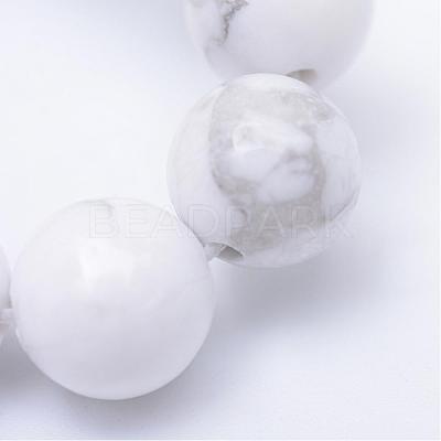 Round Natural Howlite Bead Strands G-R345-10mm-18-1