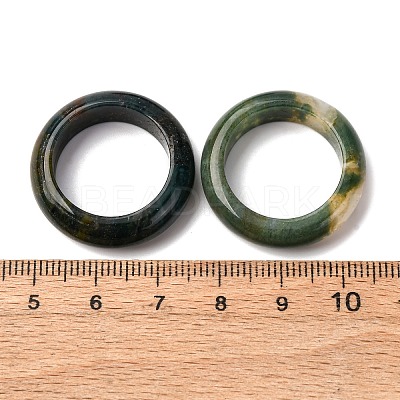 Natural Indian Agate Plain Band Ring for Women RJEW-P044-01B-12-1