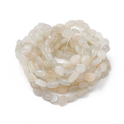 Natural White Moonstone Stretch Beaded Bracelets BJEW-K213-C02-1