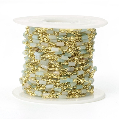 Handmade Natural Amazonite Beaded Chains CHC-E021-01C-1