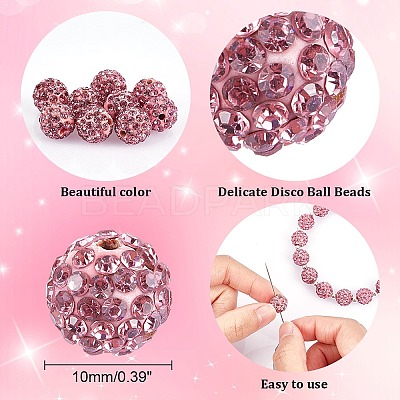 Pave Disco Ball Beads X1-RB-A130-10mm-23-1