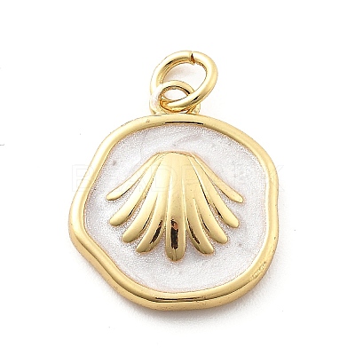 Ocean Theme Brass Enamel Pendants KK-Q029-01C-G-1