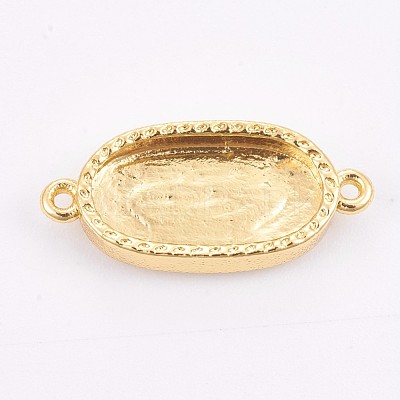 Brass Cabochon Connector Settings KK-F748-21G-1