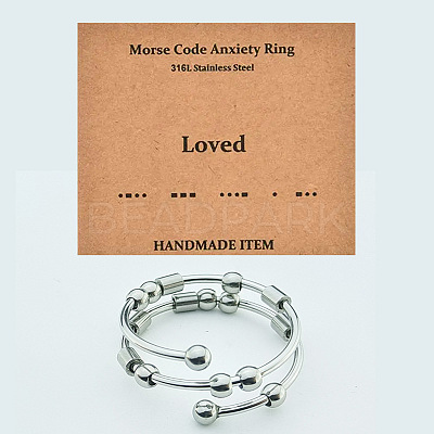 304 Stainless Steel Rotating Cuff Rings FS-WG14209-06-1