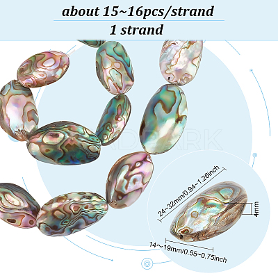 1 Strand Natural Abalone Shell/Paua Shell Beads Strands BSHE-BC0001-16-1