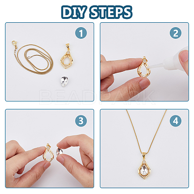 2Pcs 2 Colors Brass Pendants Cabochon Settings FIND-HS0001-14-1
