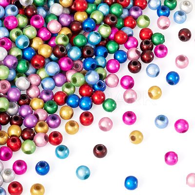 360Pcs 12 Colors Spray Painted Acrylic Beads MACR-TA0002-25-1