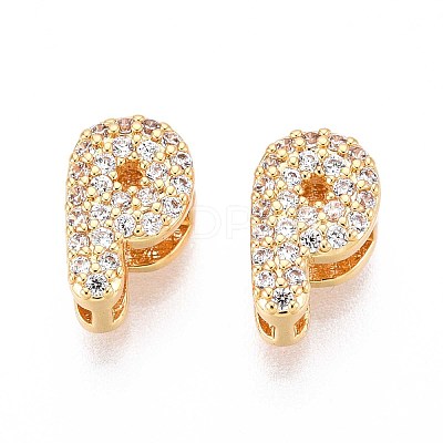 Brass Micro Pave Clear Cubic Zirconia Beads KK-T071-17G-P-1
