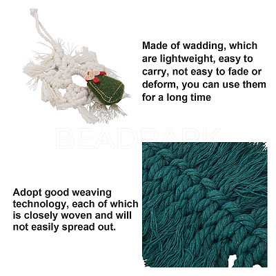 3Pcs 3 Style Christmas Theme Cotton Weave Pendant Decorations HJEW-CF0001-13-1