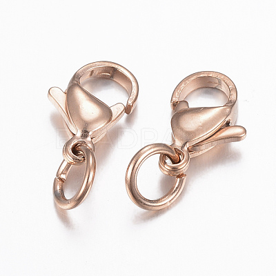 304 Stainless Steel Lobster Claw Clasps X-STAS-K155-D-11RG-1