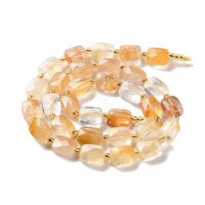 Natural Yellow Hematoid Quartz/Golden Healer Quartz  Beads Strands G-H061-A06-01-1