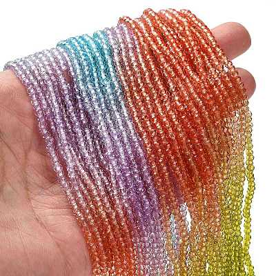 Transparent Painted Glass Beads Strands DGLA-A034-T2mm-A12-1