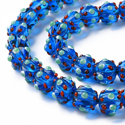 Transparent Handmade Bumpy Lampwork Beads Strands LAMP-T007-18-B09-1