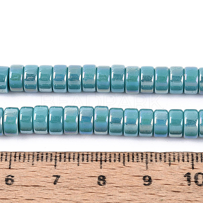 AB Color Plated Opaque Glass Beads Strands GLAA-T026-3x6mm-P08-1