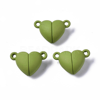 Spray Painted Alloy Magnetic Clasps with Loops PALLOY-T080-19A-03-NR-1