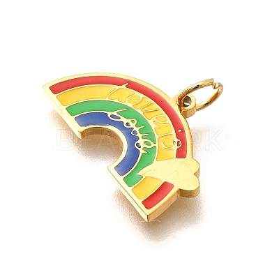Pride 304 Stainless Steel Enamel Pendants LS-STAS-B079-01G-12-1