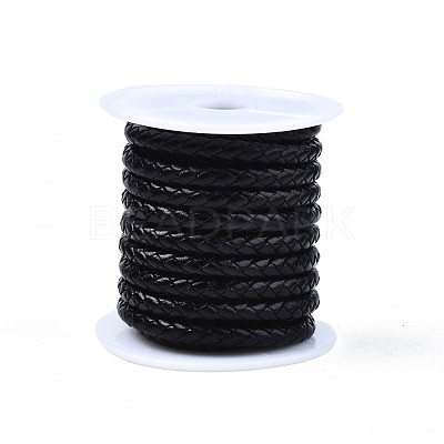 Braided Cowhide Leather Cord NWIR-N005-01C-5mm-1
