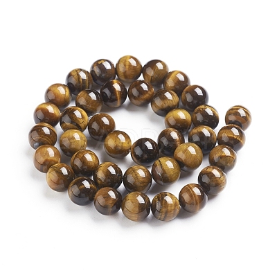 Round Tiger Eye Beads Strands X-Z0RQT013-1