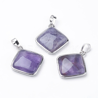Natural Amethyst Pendants G-E420-07P-1