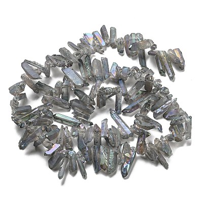 Electroplated Natural Quartz Crystal Beads Strands G-A142-03L-1