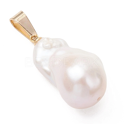 Natural Baroque Keshi Pearl Pendants PALLOY-JF05099-1