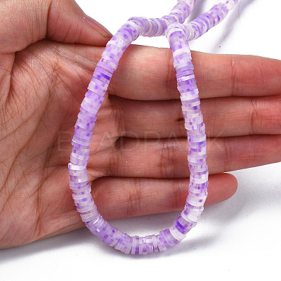 Handmade Polymer Clay Beads Strands CLAY-R089-6mm-162-1