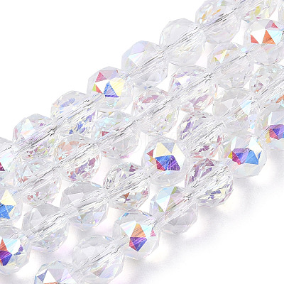 Electroplate Transparent Glass Beads Strands EGLA-N002-34C-C03-1