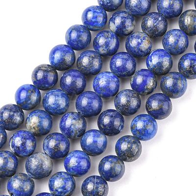 Natural Lapis Lazuli Beads Strands G-G099-8mm-7-1