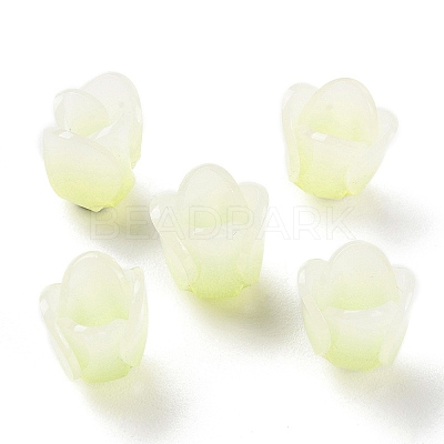 3-Petal Opaque Acrylic Bead Caps SACR-D007-08B-1