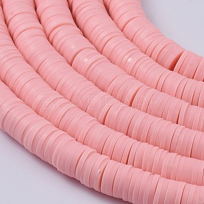 Flat Round Handmade Polymer Clay Beads CLAY-R067-8.0mm-18-1